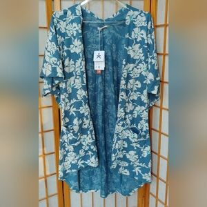NWTs Organic Cotton HAWAIIAN KIMONO Cover Up Natural by KNOWN SUPPLY sz M / L